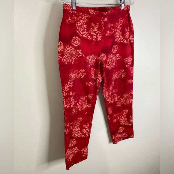UNIFORM JOHN PAUL RICHARD BALI PAISLEY PATTERNED COTTON STRETCH CAPRI PANTS 10 - Picture 4 of 11